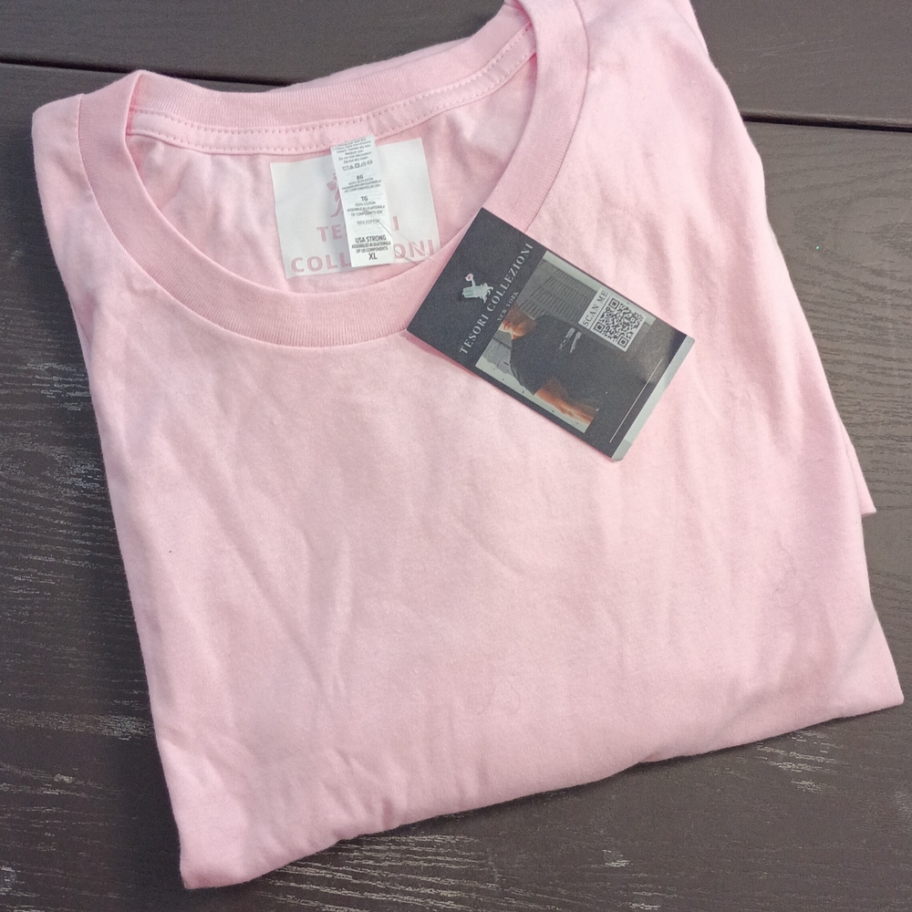 Tesori Blush Pink Short Sleeve Tee. Men's XL. NEW With Tags